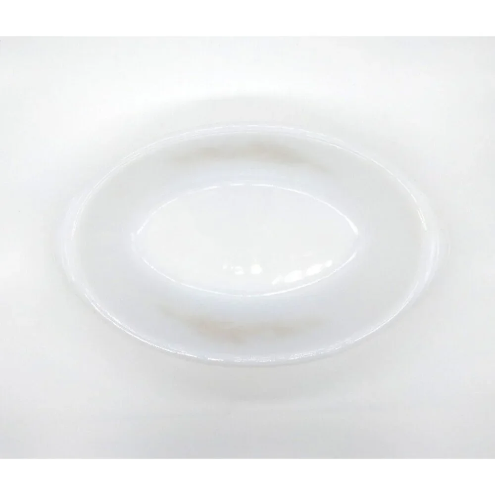 Vintage Glasbake J-235 1Qt White Milk Glass Oval Casserole dish